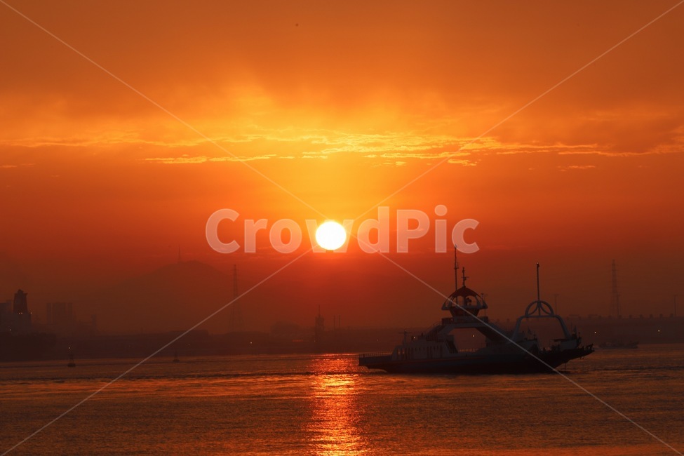 일출,태양,자연,배,sun,sunrise,자연,풍경,nature,landscape,교통,교통수단,traffic,transportation,vehicle,차량,boat,보트,sunlight,햇빛,outdoors,옥외