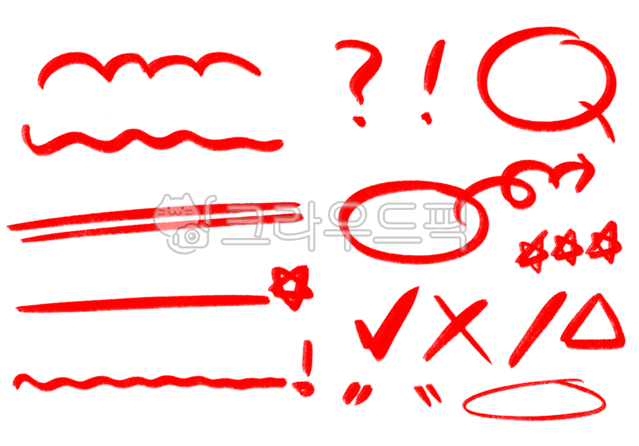 채점기호, 문제집풀이, 시험, 교재풀이, 노트필기, 사진,이미지,일러스트,캘리그라피 - unscripted작가
