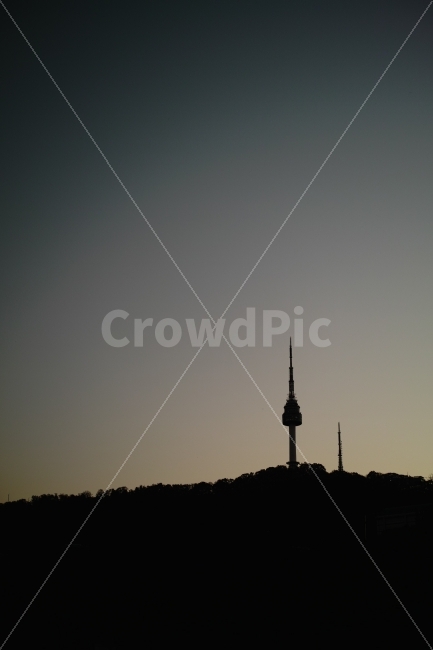남산,남산타워,남산뷰,서울N타워,실루엣,랜드마크,landmark,tourist attraction,실루엣,그림자,silhouette,shadow