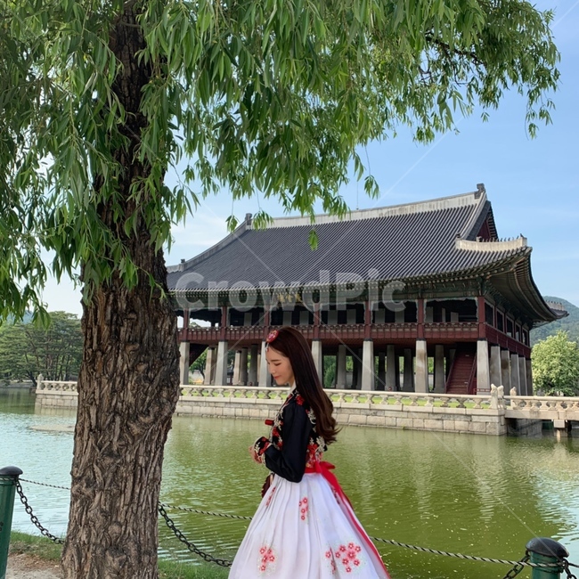 옆모습,긴머리여자,한복,경복궁,이쁜여자,한국전통,한국문화,korean traditional,korean culture,한복,한국전통의상,hanbok,korean traditional clothes,사람,인물,인간,human,person,여성,여자,woman,female,lady