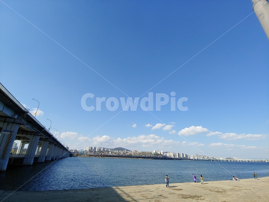 풍경,하늘,한강,파란,맑음,다리,남산,도시,풍경,city,landscape,사람들,대중,군중,other people,crowd