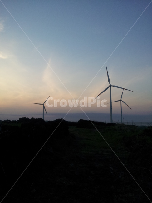 저녁,풍경,저녁풍경,풍력,풍력발전,어두워지기전