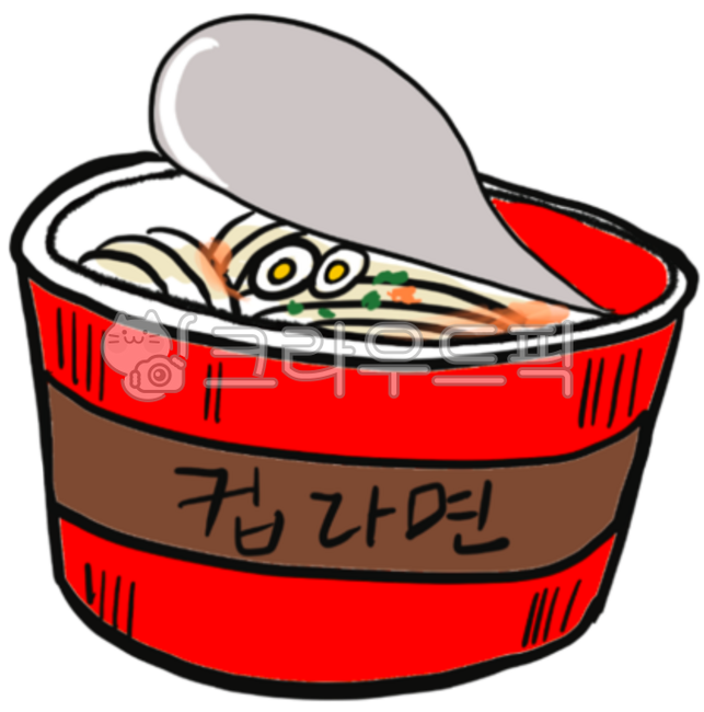 라면,컵라면,일러스트,감성,일회용컵라면,음식,간식