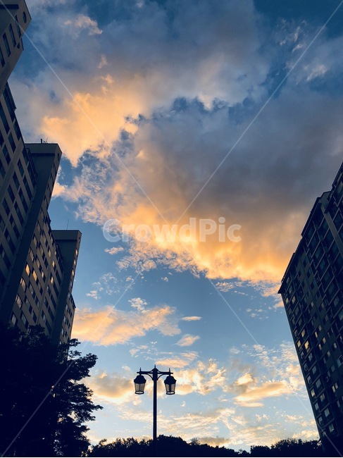 하늘,몽환,구름,하늘색,가로등,도시,풍경,city,landscape,한국도시풍경,한국도시경관,korea cityscape,office building,사무실 건물,building,건물,outdoors,옥외,nature,자연