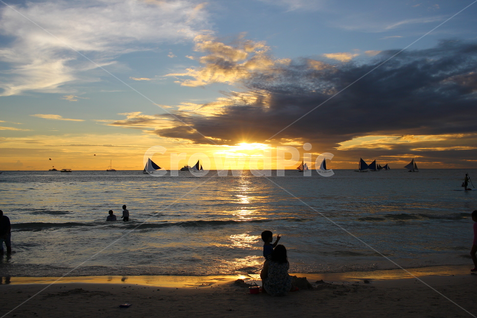 보라카이,해변,석양,바다,풍경,sunset,boracay,sea,beach,sky