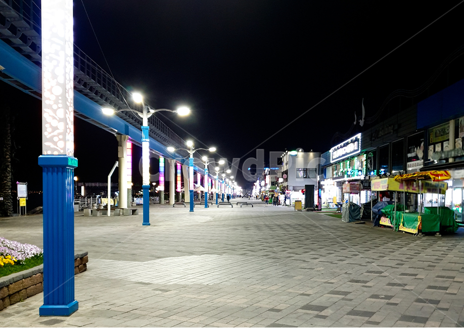 Wolmido night view,Wolmido,fire,dinner,monorail,Street lamp