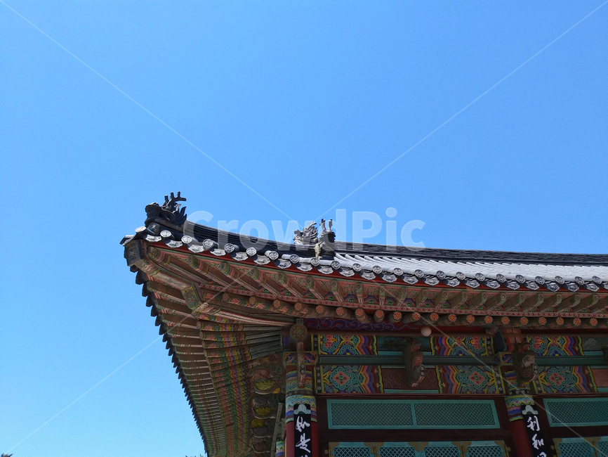 하늘,푸른하늘,기와지붕,단청,푸른색,sky,blue,roof,절,사찰,불교,불교건축,한국전통건축,한국문화,korea,temple,buddha,형형색색,Color,한국불교,Buddhism,한국전통문화재,한국불교건축