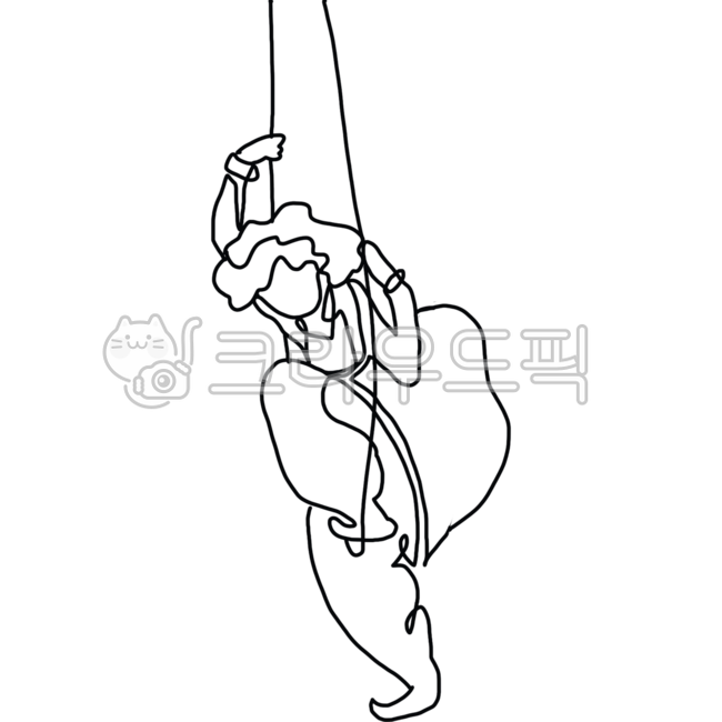 신윤복,그네,그네타는여인,신윤복그림,신윤복원라인드로잉,원라인드로잉