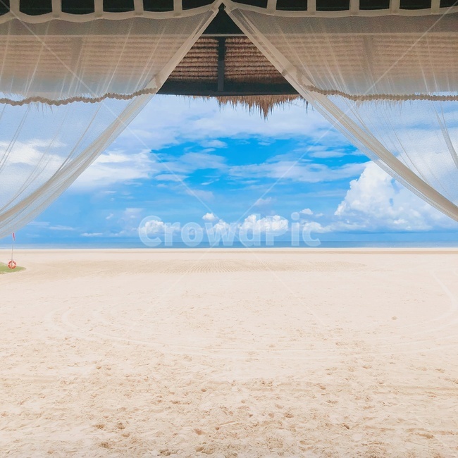 커텐,바다,모래,구름,파랑색,색감,해변,바다,beach,sea