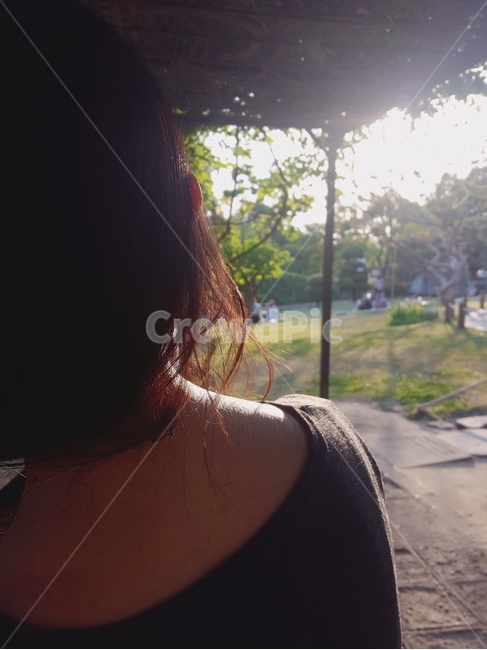 ponytail,person,back,Closeup of back view,female,human