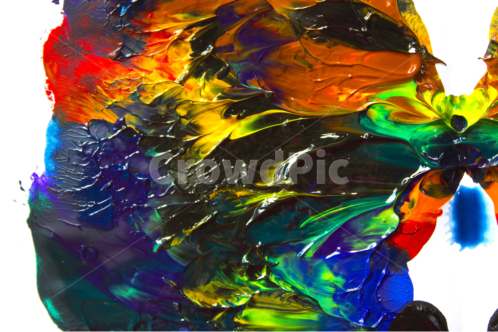 물감,종이,흰배경,페인팅,페인트,아트,예술,미술,그림,드로잉,붓터치,혼합,섞인,물감섞기,데칼코마니,물감찍기,노랑,옐로우,그린,초록,빨강,레드,컬러풀,갈색,브라운,찍기