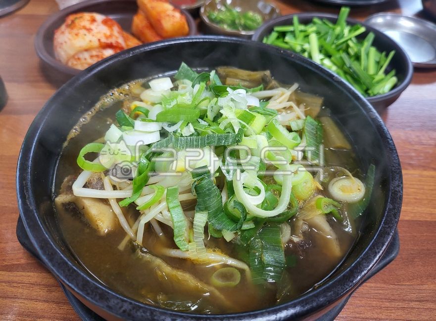 음식,그릇,뚝배기,파,해장국