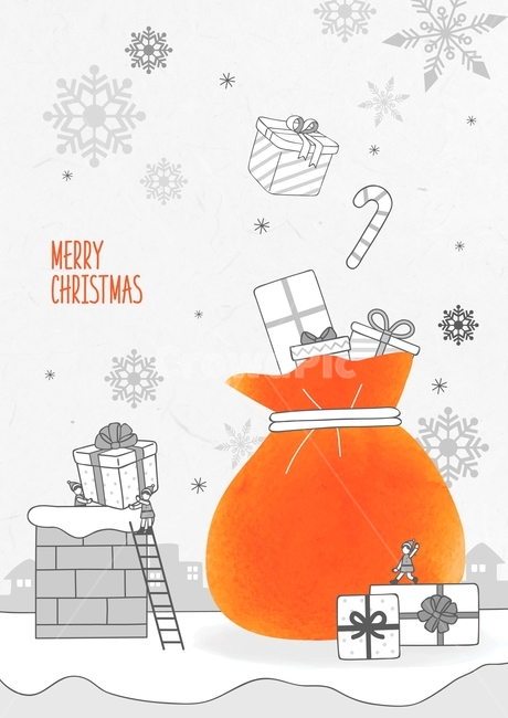 gift,chimney,Christmas,gift bundle,winter,snow crystals,gift box,emotion,snow,drawing,event,anniversary