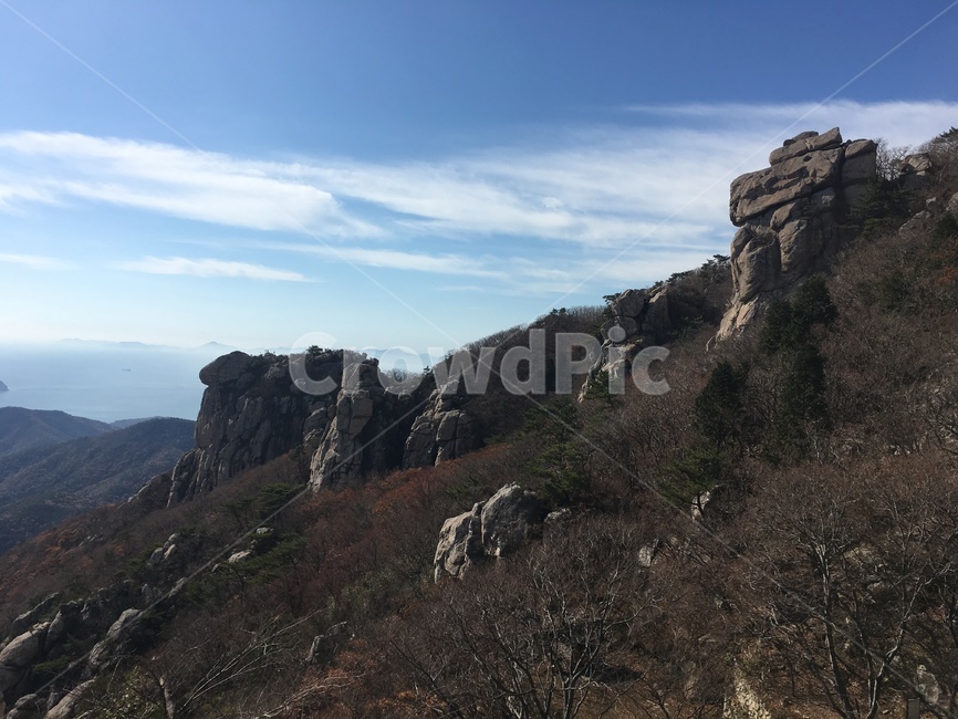 아침,금산,바다,한려해상,보리암