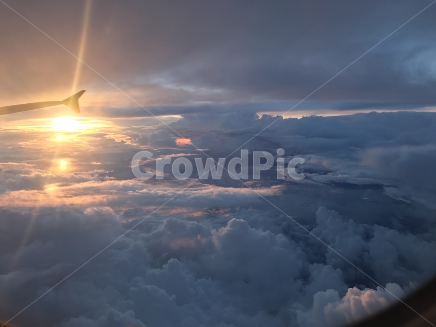 풍경,구름,하늘,비행기,비행기안