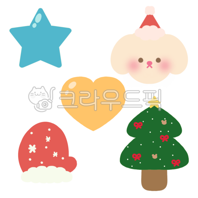 크리스마스,굿노트스티커,귀여운,크리스마스트리,하트,별,장갑,유치원,어린이집,강아지