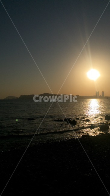 노을,바다,해운대,일몰,파도,해변,바다,beach,sea