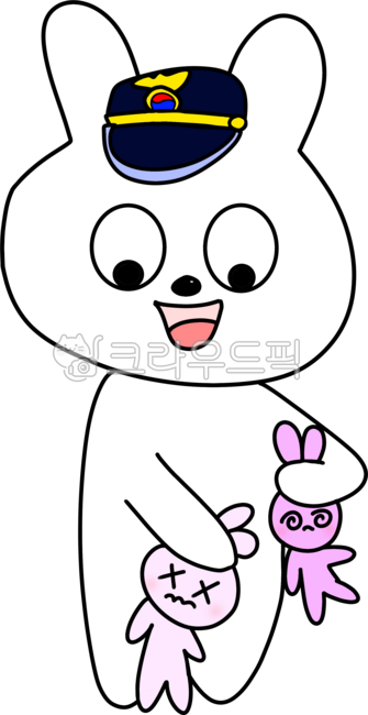 토끼,귀여운,경찰,경찰토끼,범죄,범죄자,잡았다,요놈