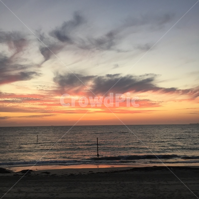 노을,석양,바닷가,호주,하늘,자연,풍경,nature,landscape,해변,바다,beach,sea,outdoors,옥외,dusk,황혼,sunset,일몰,dawn,새벽,sky,red sky,붉은 하늘