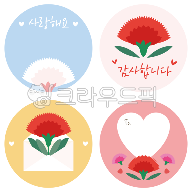 Teachers day,family month,round sticker,Decorating a diary,In May,Kindergarten name tag,sticker,carnation,label,Mothers Day,flower,flower sticker,Polaroid decoration,Parents Day Gift,Dakku,kindergarten stickers,Polkku,circular design,brand,design source,G