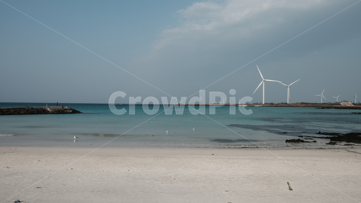 제주도,제주,바다,하늘,해변,풍력발전기,풍력,함덕,김녕,에메랄드,해변,바다,beach,sea