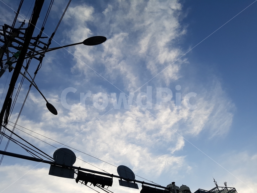 하늘,하늘사진,신호등,파란,sky,bluesky,cloud,구름,푸르른,도시,풍경,city,landscape