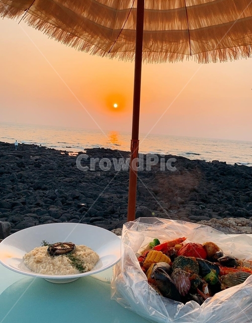 밤,노을,음식,파스타,감성,바다