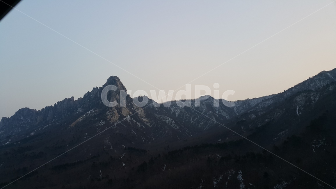 강원도,험준,설악,겨울,산