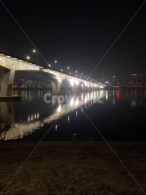한강,겨울밤,야경,여의도,홀로
