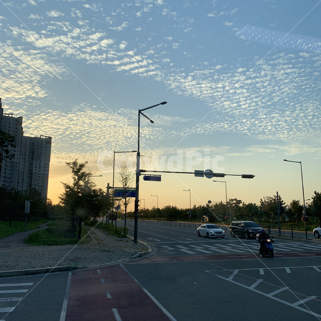 road,도로,intersection,교차로,asphalt,아스팔트,tarmac,타맥,cloud,구름,신호등,trafficlight,signallight,sky,하늘,예쁜하늘,하늘색,차,교통,교통수단,traffic,transportation