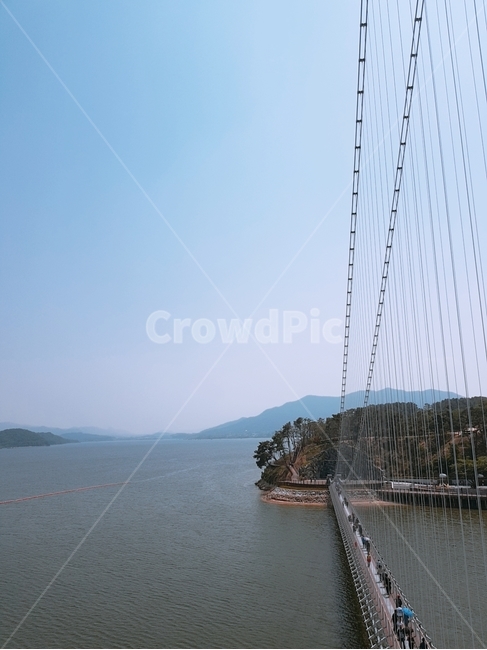 예산,출렁다리,다리위,하늘,강,전망대,여름,흐린,예당호,저수지,예당저수지