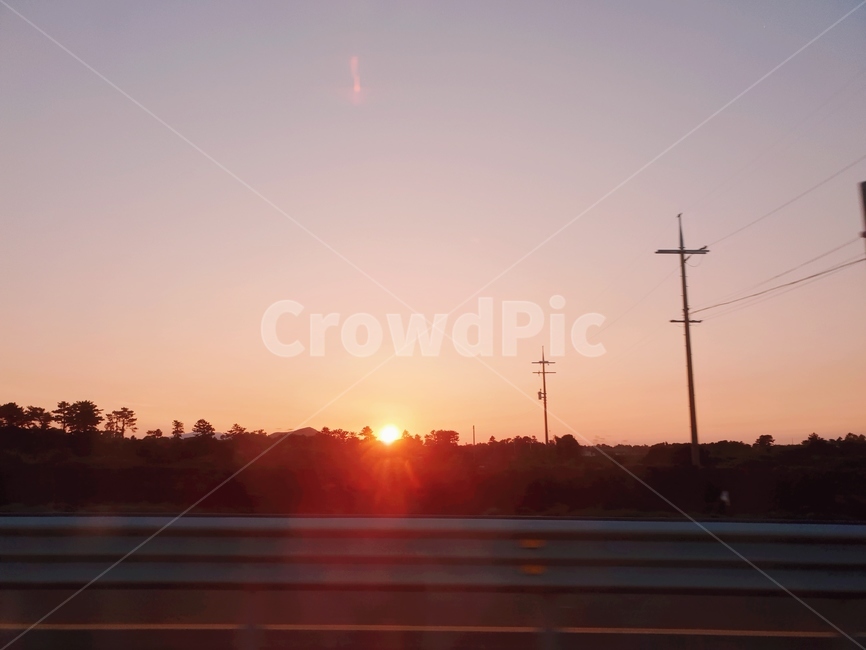 풍경,감성,몽환,석양,전봇대,태양,하늘,주황,도로,sunset,sky,landscape,scenery,road,telegraphpole