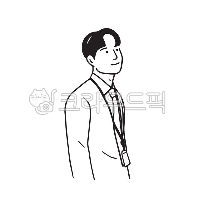 일러스트,벡터,직장인,남성,남자직장인,회사원,비즈니스맨,사무직,회사,기업,업무,사원증,명찰,신분증,프로필,인물,정면,직업,직장,전문직,비즈니스일러스트,채용,회사소개,직장문화,인사관리