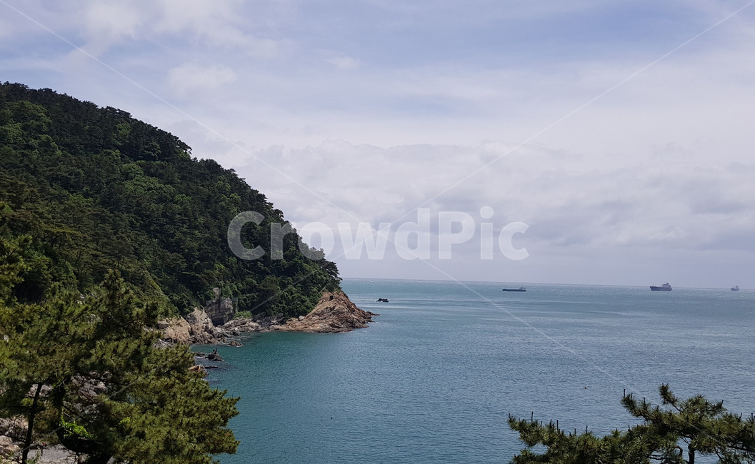 산,바다,하늘,풍경,구름