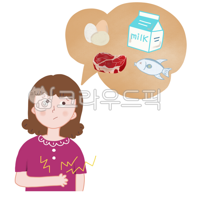 사람,여자,일러스트,아픈사람,병,병원,식중독