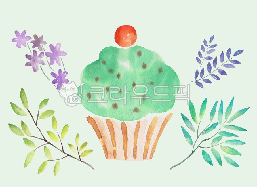 branch,spring,cake,drawing,floral,handwork,nature,leaf,muffin,food,flower,watercolor,painting,background,plant,illustration,Watercolor,poster,cupcake,cup