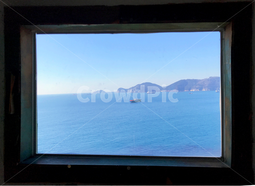 부산바다,창문,흰여울마을,틀,바다,창,자연