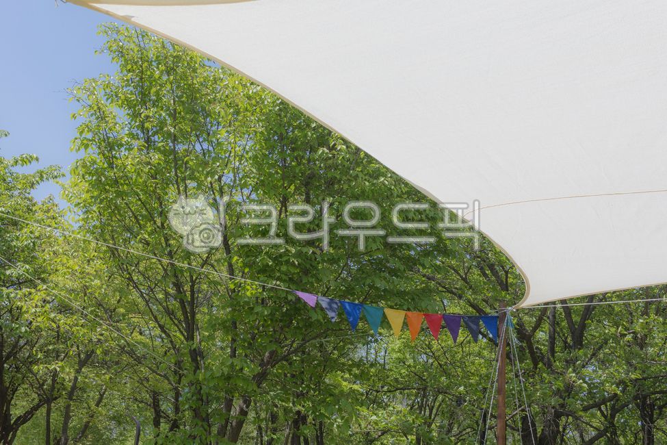 rainbow,garland,garland,tarp,tent,sunshade,camping,wind,tree,picnic,sky,cool,green,greenish,leisurely,scenery