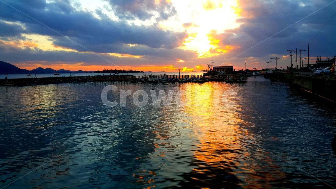 하늘,풍경,바다,해변,저녁노을,노을,바다노을,eveningglow,see,sky,항구,물,water,port,포트,구름,cloud