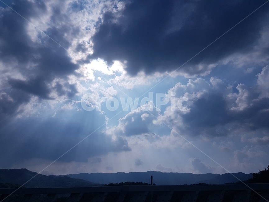 하늘,구름,풍경,햇빛,산