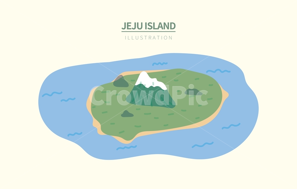 제주도,제주,맵,지도,탑뷰,일러스트,손그림,귀여운,바다,섬,산,자연,한국,벡터,디자인소스,한라산