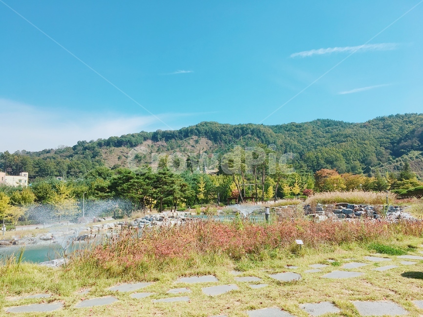 돌담길,호수,산,풍경,나무,자연,풍경,nature,landscape,outdoors,옥외,land,땅,water,물