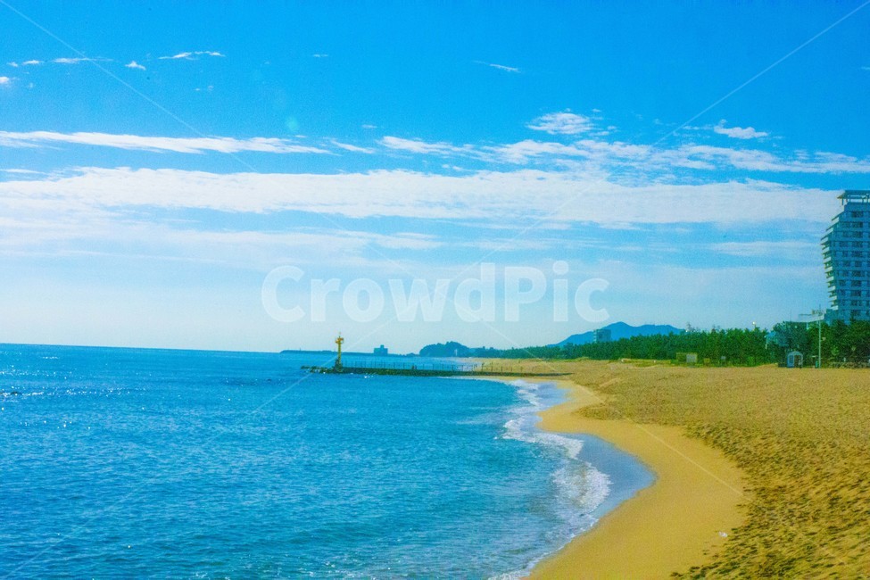 tide,cloud,sunlight,blue sea,green,ocean,refreshing,verdure,Gangneung,offshore