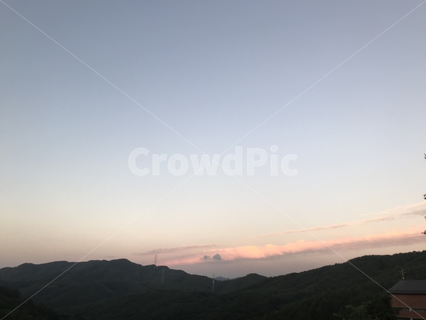 노을,구름,하늘,분홍색,감성
