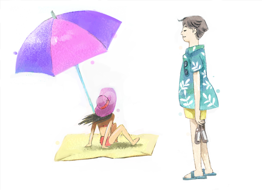 season,summer계절,시즌,여름,여름방학,여름휴가,더운,반팔,시원함,썸머,휴가철,여름배경,여름풍경,휴가시즌,스토리텔링,예쁜,아름다움,예쁜그림,표정,표현,행동,느낌,감성,힐링,라이프스타일,계절,페인터,회화,일러스트,일러스트레이션,핸드드로잉,드로잉,수작업,아트,클립,클립아트,아트클립,만화,카툰,삽화,그래픽,수채화,유화,파스텔,손그림,웹,앱,소스,상황,상황그림,화이트배경,캐릭터,비키니,바캉스,휴가,여행,휴식,남녀,남자,여자,연인,부부,커플,2인,파라솔,맥주,사람,돗자리,물놀이,여유로움,여름,계절,summer,season