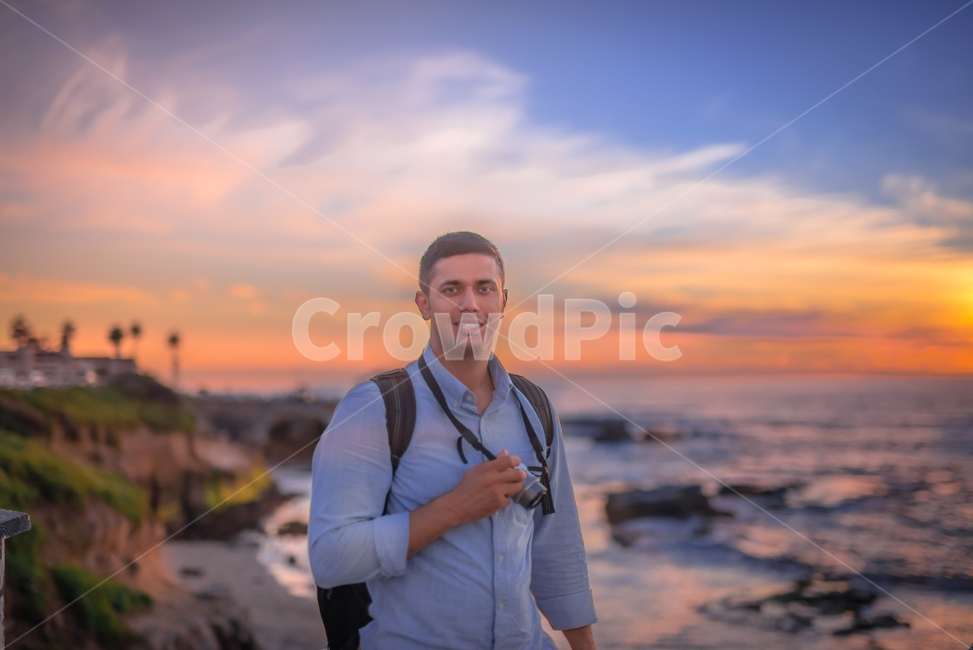 의복,clothing,의류,바다,노을,사람,인물,인간,human,person,남성,남자,man,male