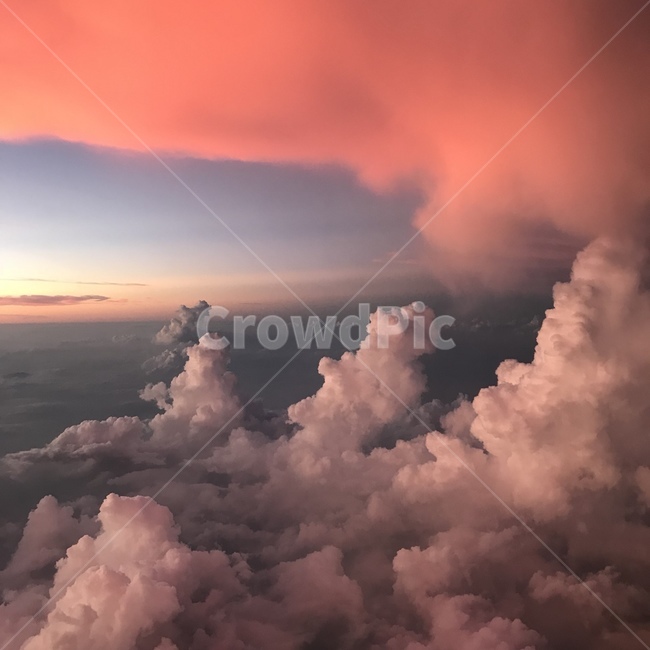 항공샷,구름,노을,빛,붉은,자연,풍경,nature,landscape,색깔,색상,색채,색감,color sense,color sensitivity,feeling of color,weather,날씨,outdoors,옥외,cloud,cumulus,적운,sky,하늘