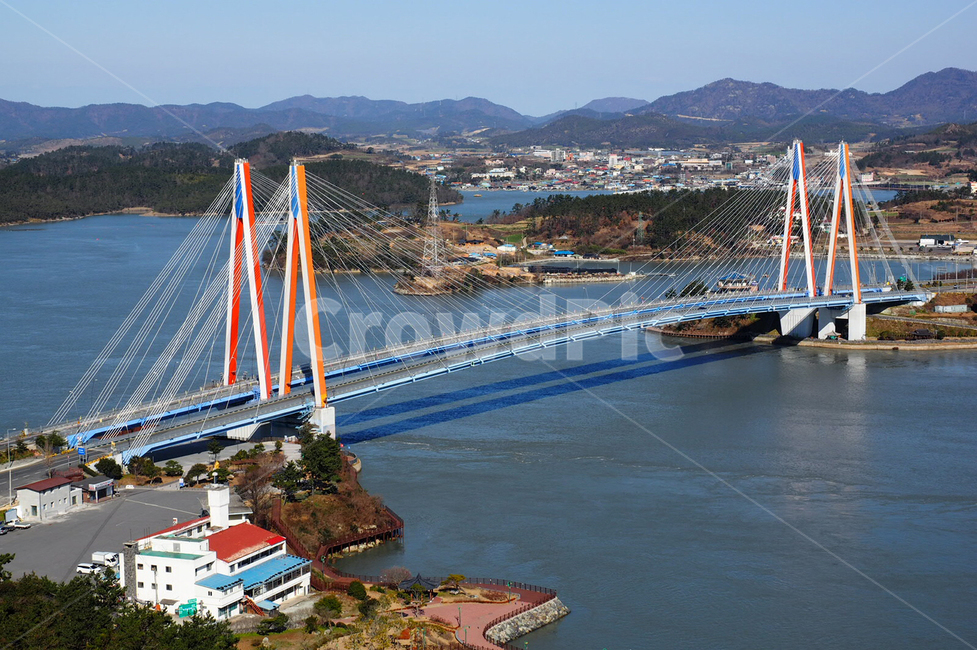 진도,돌산대교,풍경,다리,bridge,landscape,맑음,건축물,건물외관,exterior,building,structure,architecture,construction