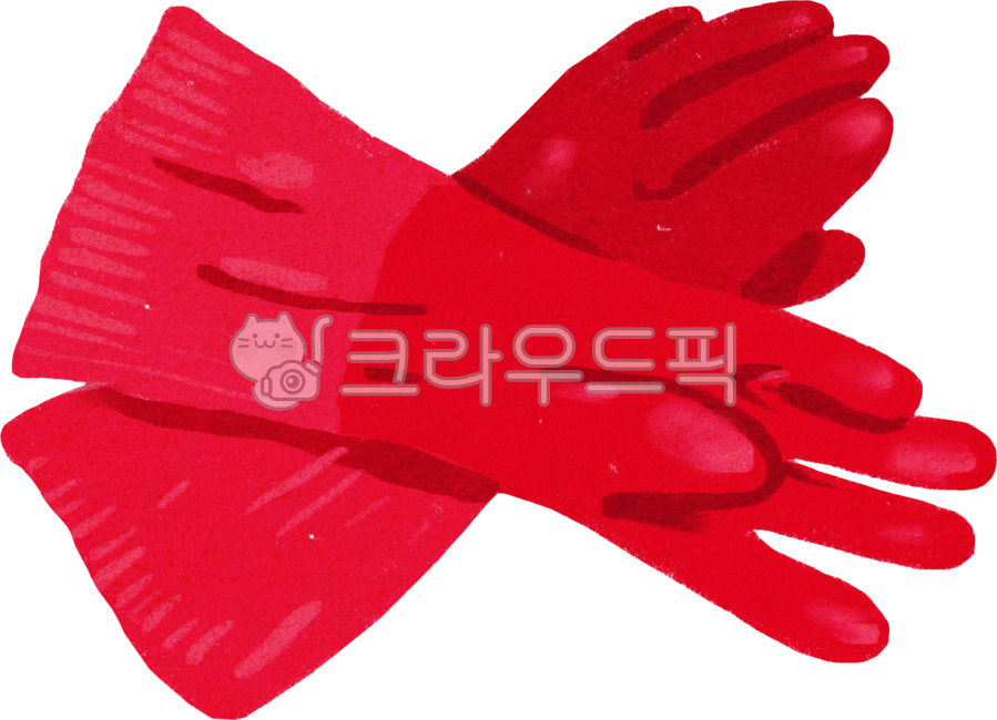 고무장갑,장갑,빨간장갑,김장장갑,김장재료,김장준비,손그림