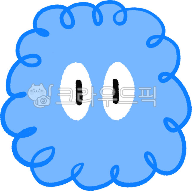 눈,이모티콘,얼굴,네모,사각형,덩굴,구불구불,장식,꾸밈,다꾸,일러스트,손그림,캐릭터,마스코트,파랑색,하늘색
